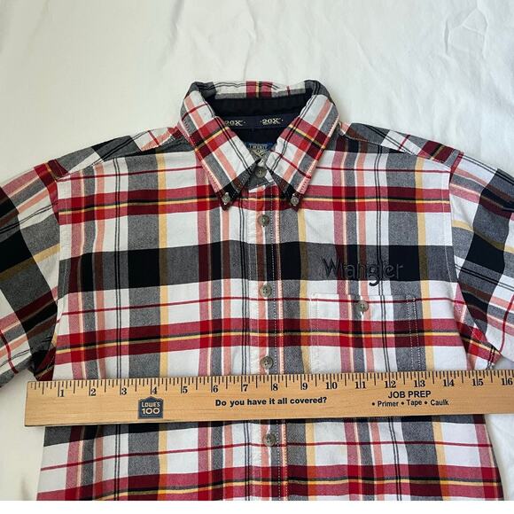 Wrangler 20X Button Down Long Sleeves Plaid Boys Large 10/12 - Picture 7 of 9